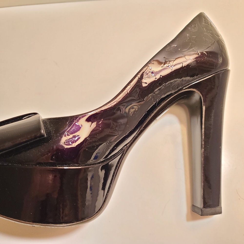 Louis Vuitton True open toe platform pump Amarante - Picture 4 of 8
